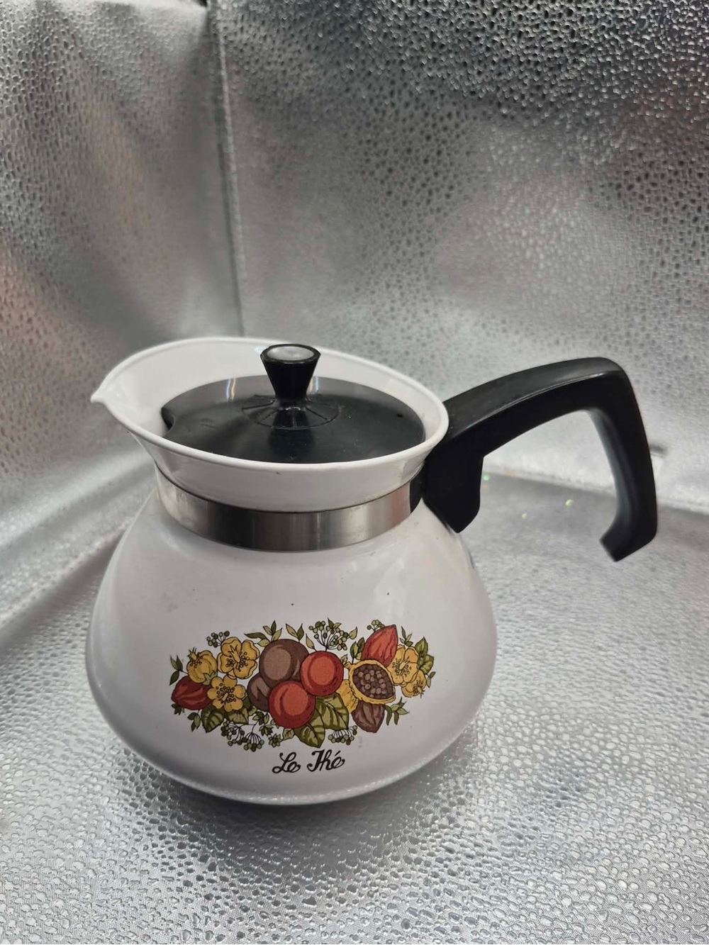 Vintage MCM Coffee Pot Teapot in Retro Spice Of Life Cottagecore Decor ‘Le The’